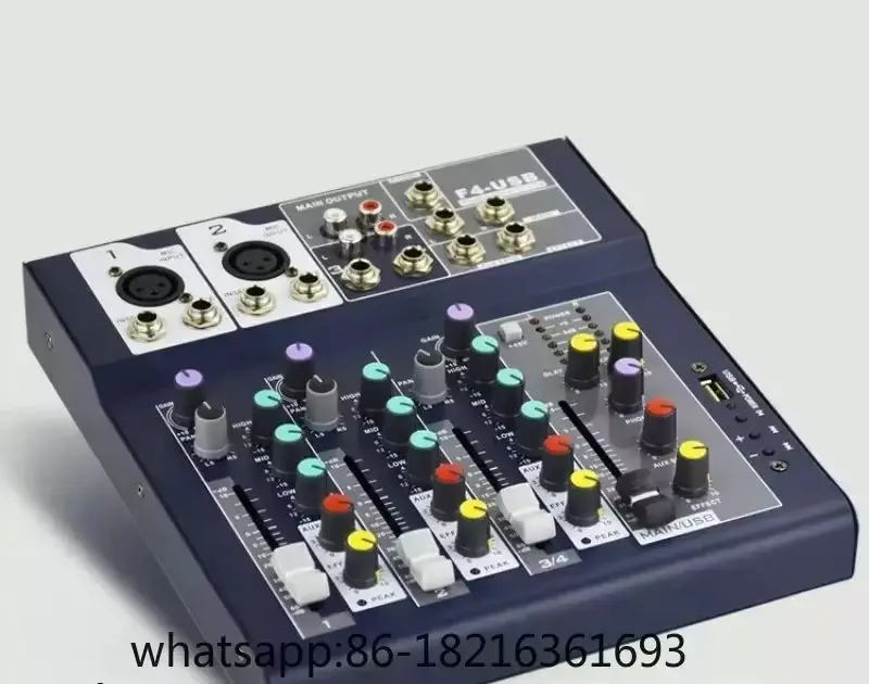 

F4 professional stage mixer, USB stage performance mixer, 4-channel live karaoke