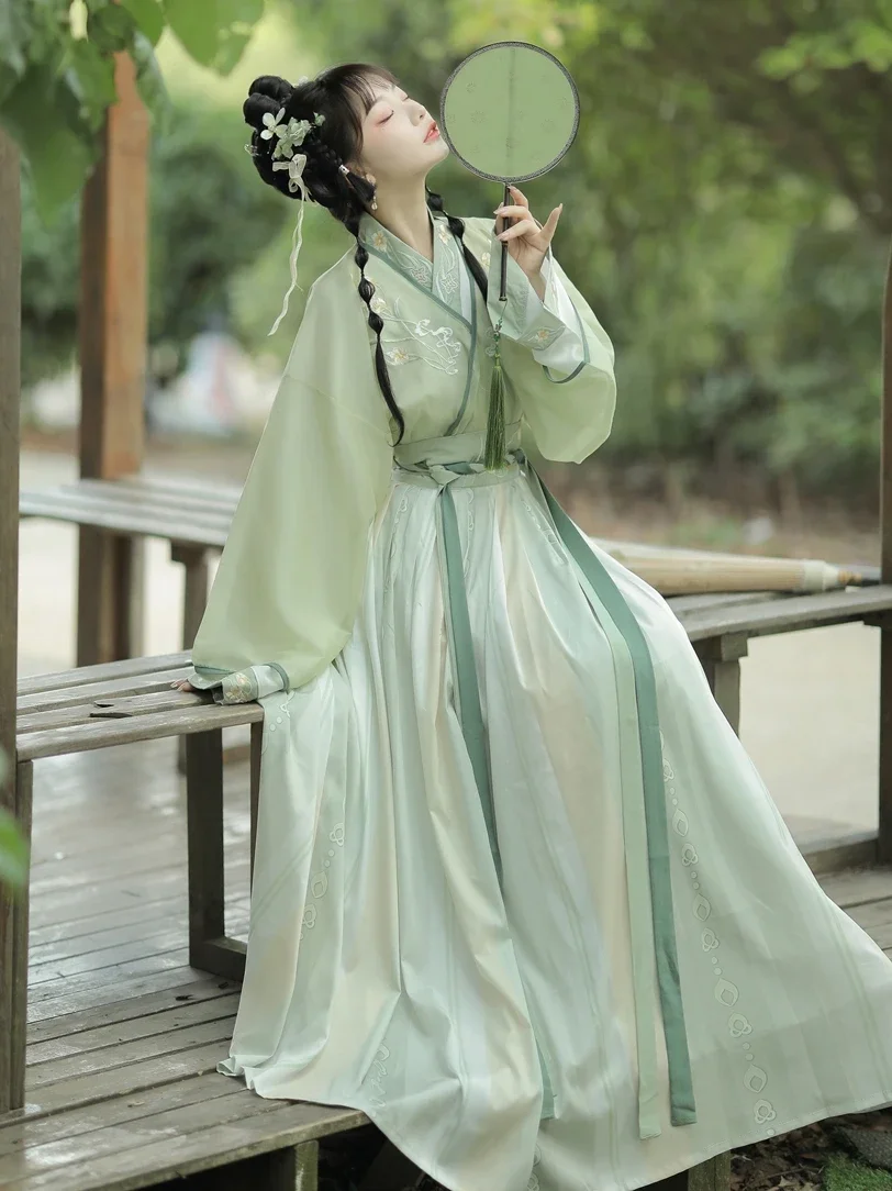 WATER WeiJin Dynasty Hanfu One-piece Waist-length Skirt Traditional Chinese Dresses for Women's Fairy Cosplay Autumn and Winter