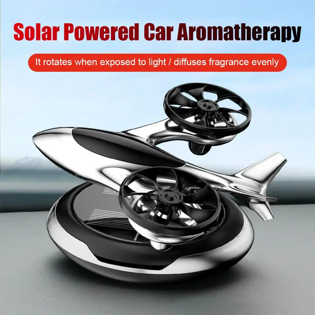 Car Dashboard Air Freshener, Creative Helicopter Solar Energy Rotating Aromatherapy Diffuser, Purifiers Odors for Car and Home