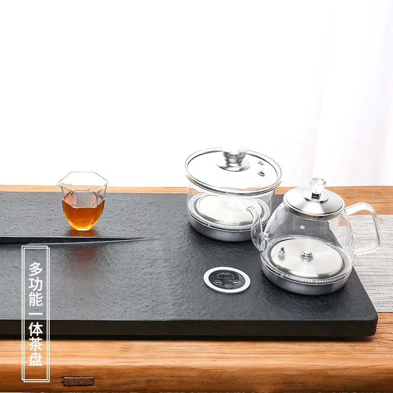Wujinshi Stone Tea Tray Set with Automatic Water Supply and Induction Cooker Kung Fu Tea Table Integrated Kettle System for
