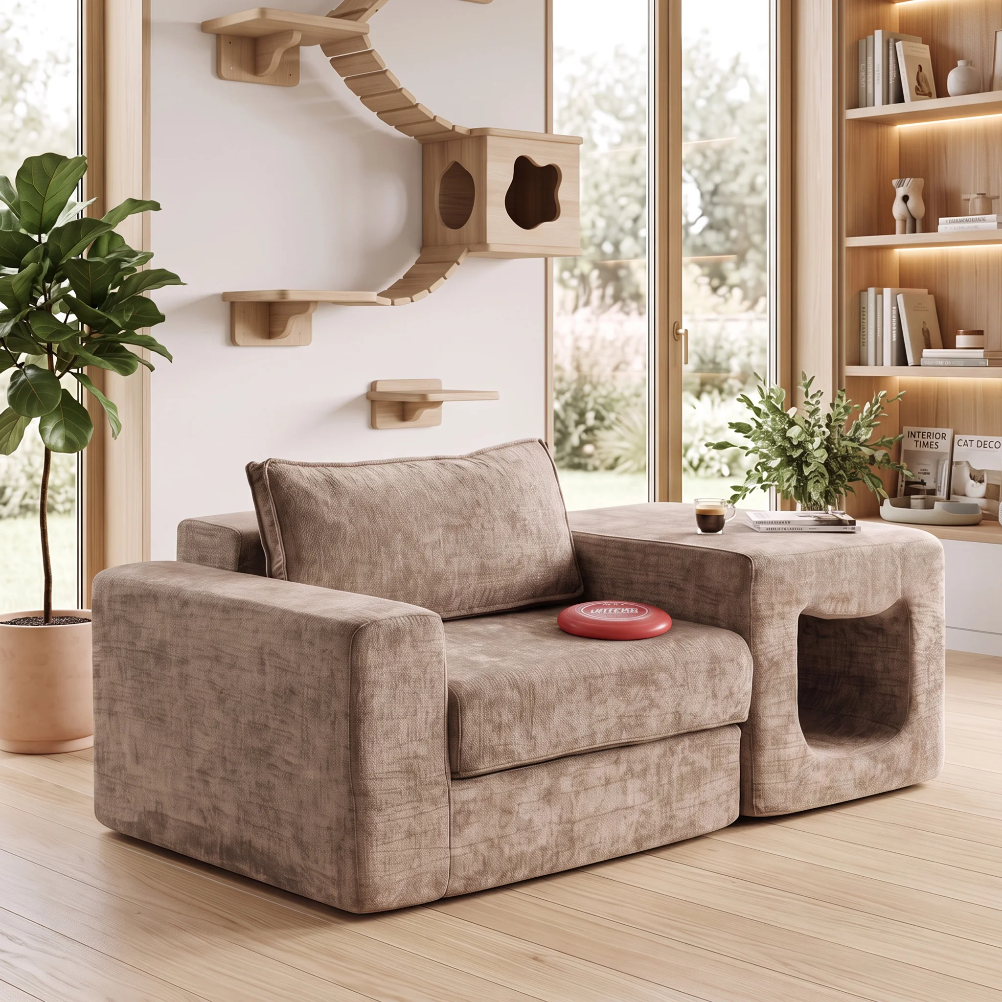 US Local Stock Compressed Modular Chenille Sofa Built‑in Pet Cave No Assembly Pet‑Friendly Couch For Living Room Apartment Small Space