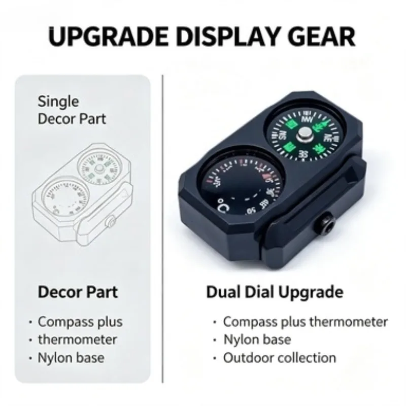 Easy Wipe Clean Nylon Outer Shell Compass Thermometer Base Fit Long Gun Simulation Play Model Decor Parts