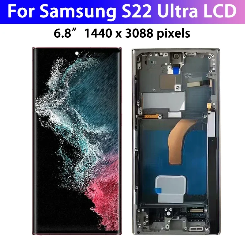 OLED Quality Small Size For Samsung S22 Ultra S22Ultra 5G SM-S908B  SM-S908U LCD Display Touch Screen Digitizer Assembly