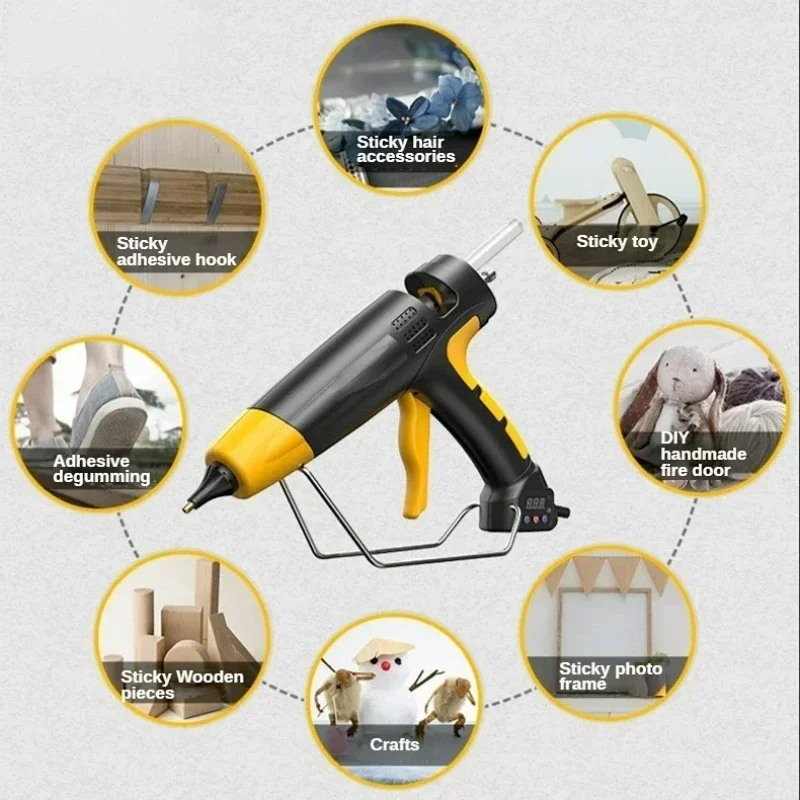 Hot Melt Glue Gun of 7mm/11mm Glue Stick Professional High Power Silicone Gun Plug-in Rapid Heating Crafting DIY Car Repair Tool