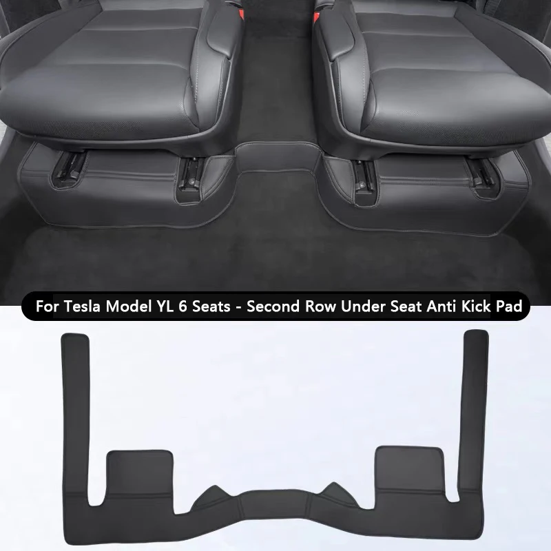 Für Tesla Model YL 6-Sitzer Zweite Reihe Unter dem Sitz Anti-Kick-Pad Leder Sitzunterseiten-Schutzabdeckung Auto-Innenausstattung Zubehör – Detail 8
