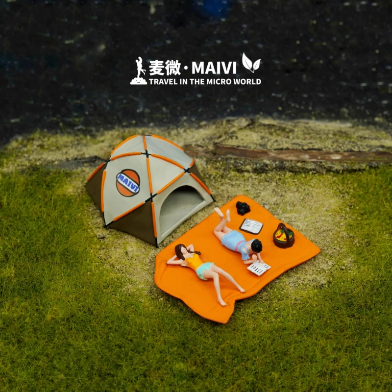 

Новинка 2025 года, масштаб 1/64, сделай сам, сцена лежания на земле и сидя на земле, кукла с ручной росписью, миниатюрная модель игрушки