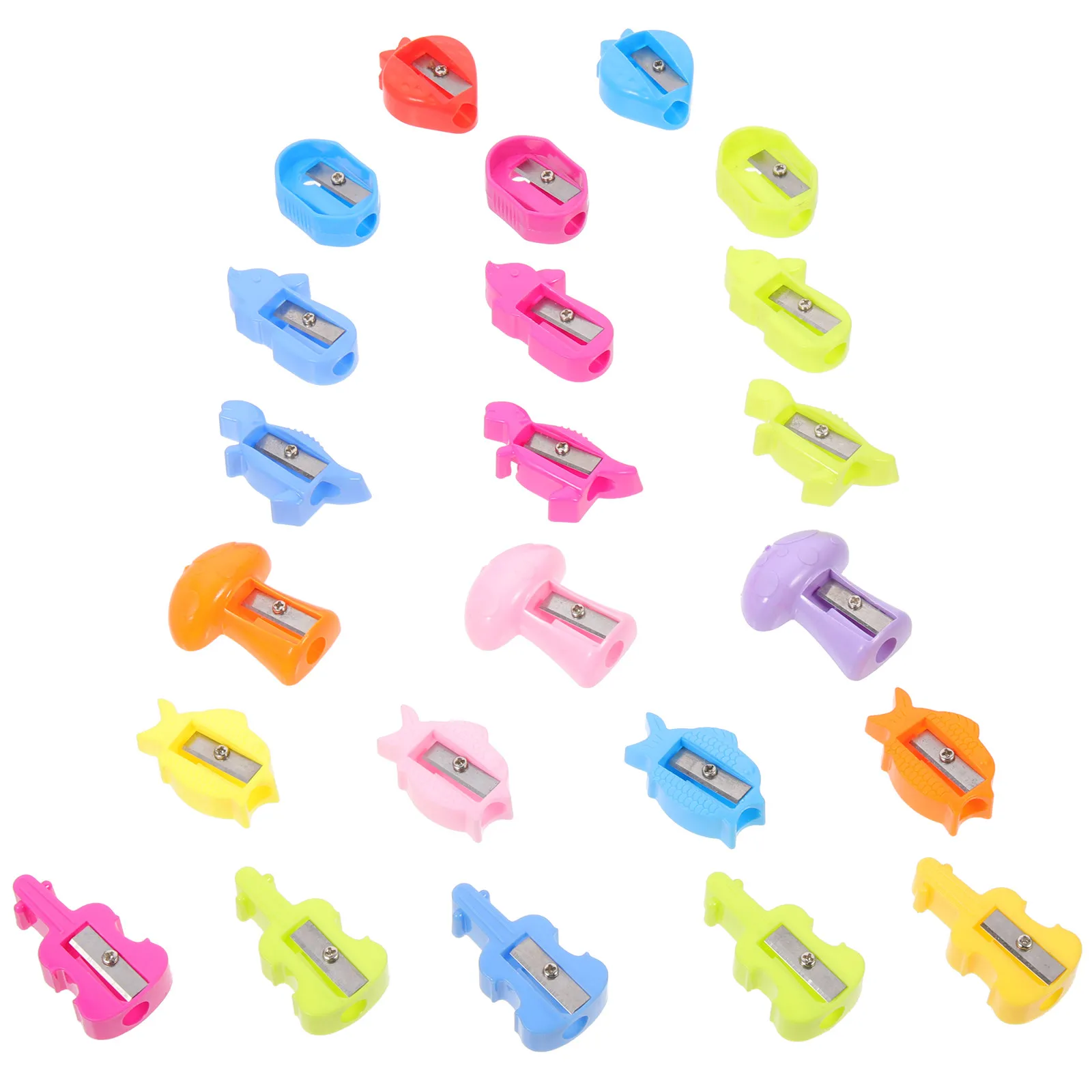 

50Pcs Cartoon Pencil Sharpeners Mini Manual Sharpener for School Supplies Adorable Shape Chic Design Portable Lightweight