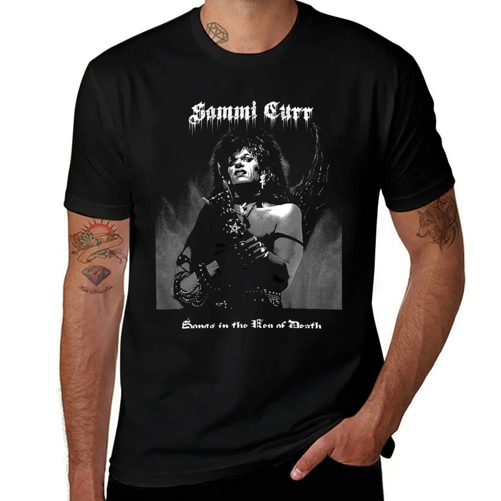 Sammi Curr Black Metal T-Shirt Big Size Loose Fit Tee Shirt T-Shirt
