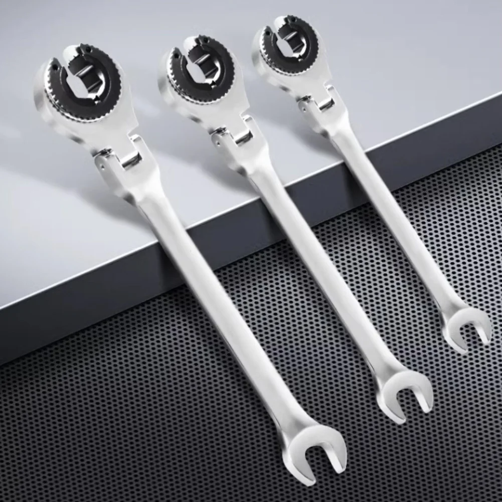 

1 шт., ключ с трещоткой с гибкой головкой, трубчатый ключ, трещоточный ключ с открытым концом для ремонта автомобилей, домашнего обслуживания