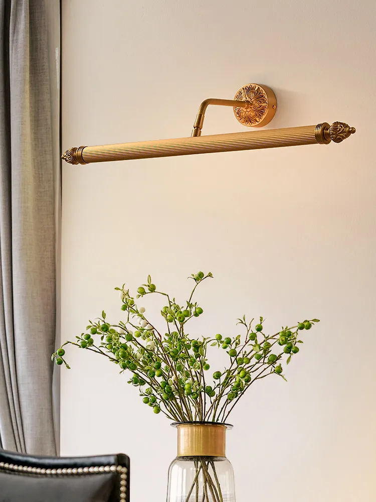 

all-copper mirror headlight bathroom bathroom mirror headlight American retro wall washer painting lamp LED free wiring