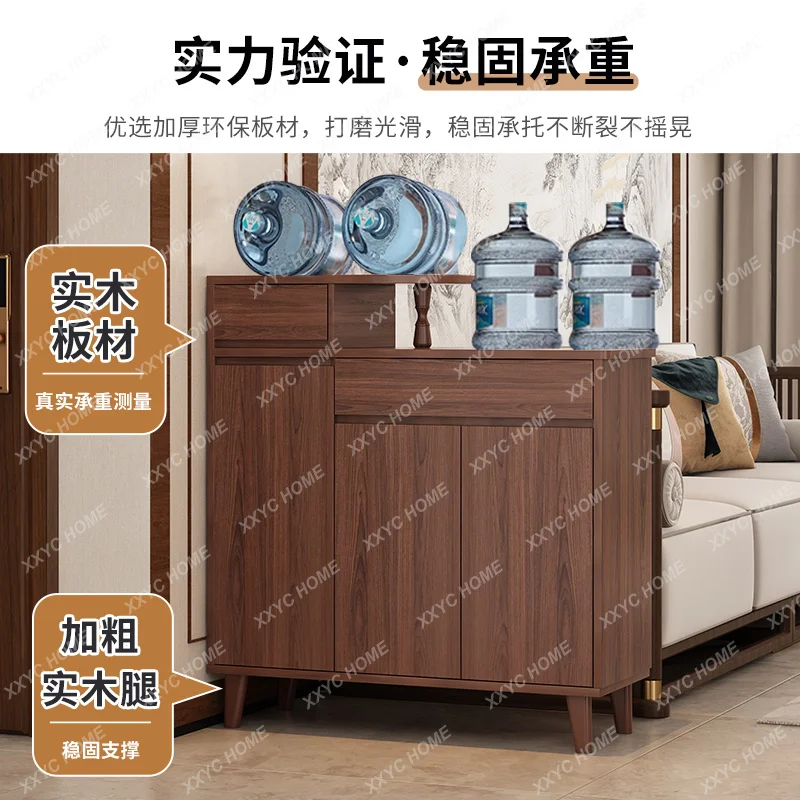 5Solid wood partition cabinet living room entrance double-sided shoe cabinet ancient rack Chinese style