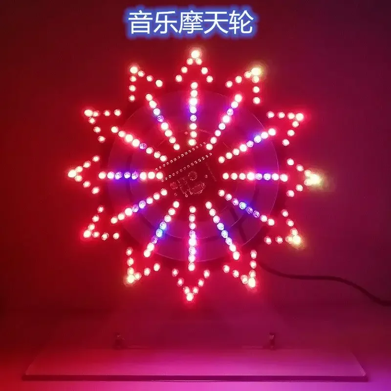 Automatisch roterende kleurrijke LED-lichtkubus DIY Kit 51, enkele chip microcomputer reuzenrad spectrumonderdelen