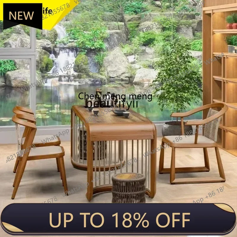 

P178 Outdoor Table and Chairs for Courtyard, Pavilion, Open-Air Tea Drinking, Terrace Tea Table, Garden Tea Brewing Table