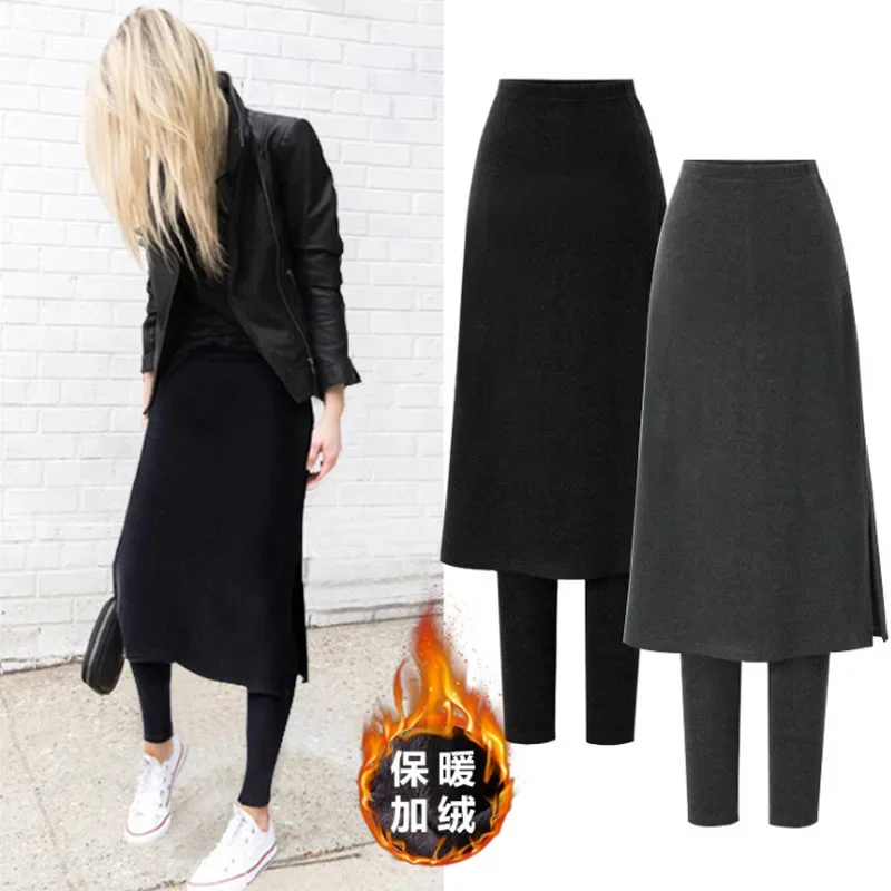 Skirt Leggings Leg Pants with Skirt Winter Leggings Women 2024 Skirt Leggings Woman Korean Women Legging Large Size Legging