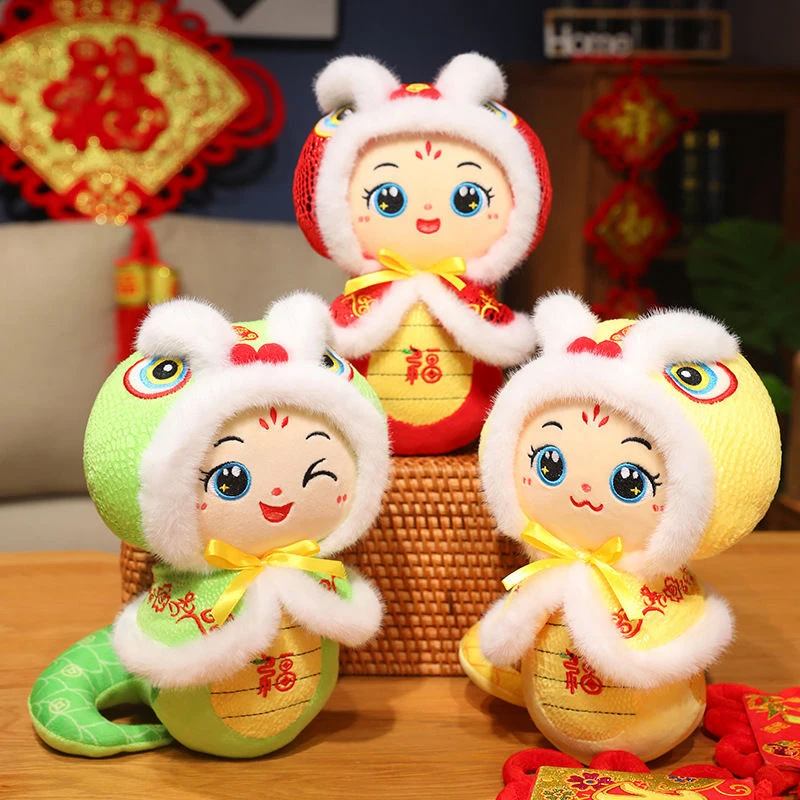 20cm 2025 Snake Year Cushion Chinese New Year Snake Doll Cartoon Cute Plush Cushions Pillow Spring Festivals Ornament Home Decor