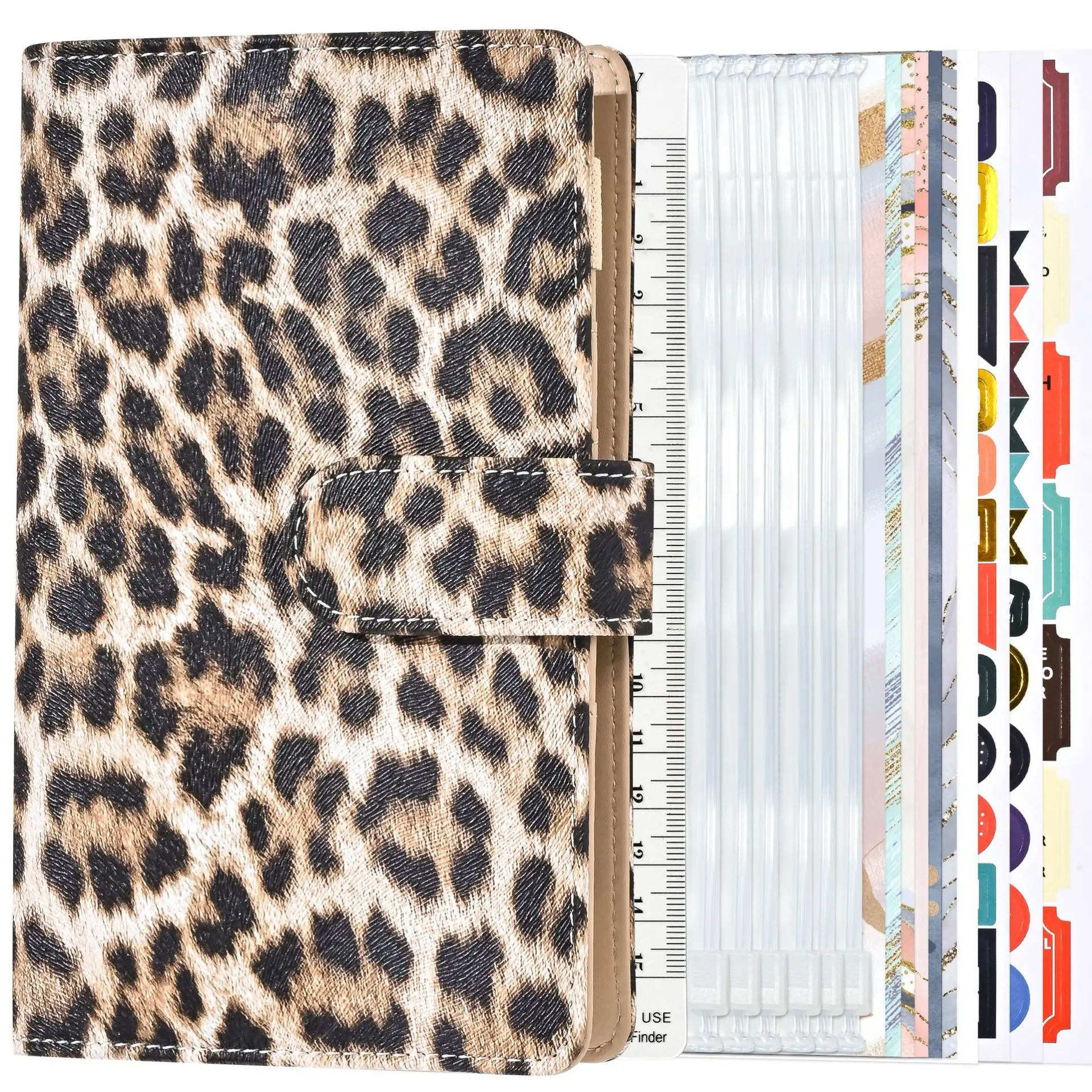 

A6 Leopard print wallet Budget Plan Binding Zipper envelope Cash envelope Budget Fund Organizer Budget binding with inner page