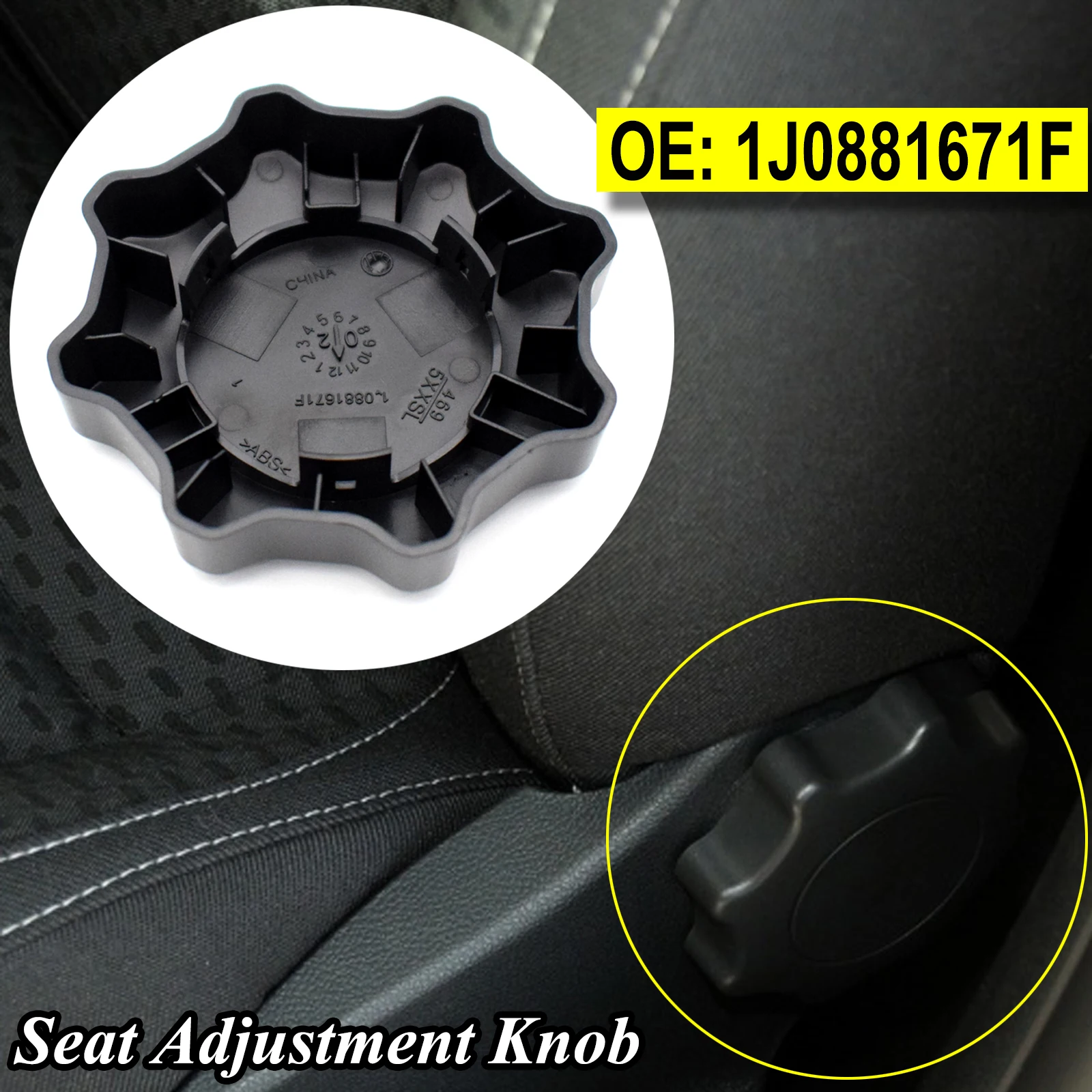 2 PCS For VW Beetle Bora Polo Golf Passat B5 Caddy Transporter T4 Jetta MK4 Seat Adjustment Knob Handle 1J0881671F Car Styling