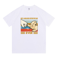 Labrador puppy print, versatile, casual, fun, breathable, 100% cotton, comfortable, solid color, top, short-sleeved T-shirt