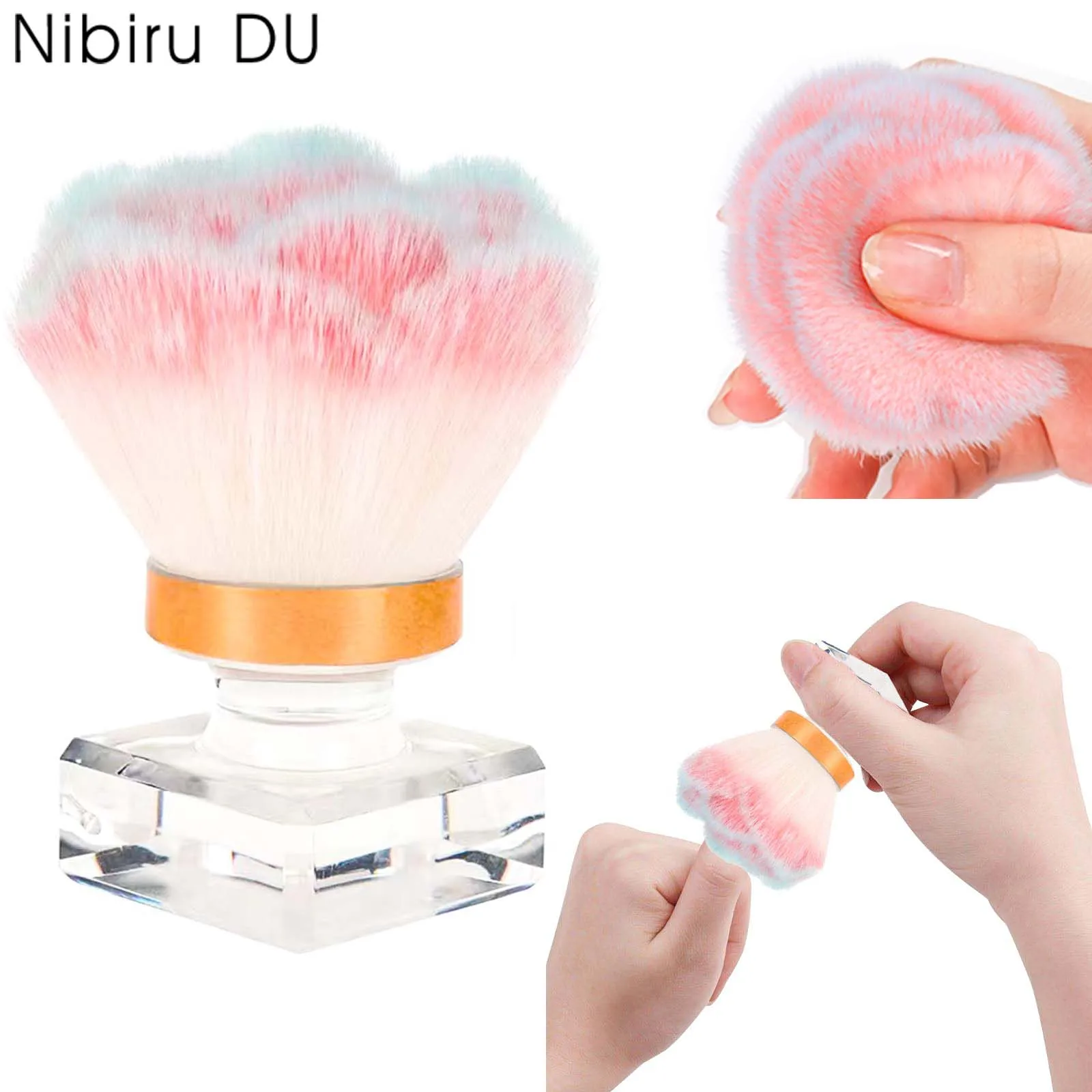 Nail art Rose-förmigen Diamant Pinsel Weiche Haar Reinigung Staub-proof Pinsel Pulver Rouge Pinsel Make-Up Pinsel Maniküre Werkzeug