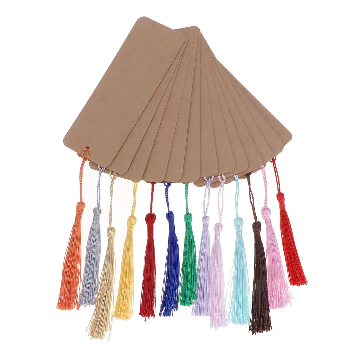24Pcs Paper Blank Bookmarks Tassel Design for Study Notes Learning Progress Tracking Book Decoration Gift Bookmark Stationery