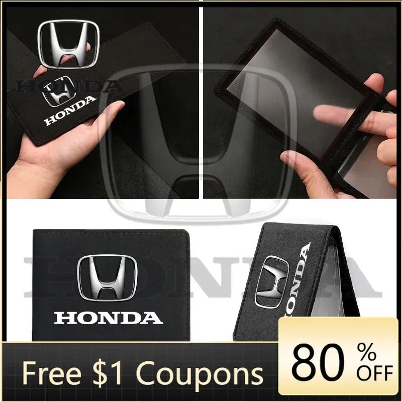 

2026 Hot For Honda Portable Car Driver License Holder PU Leather Card Bag For Honda Civic Fit Jazz Accord Pilot Passport Stepwgn