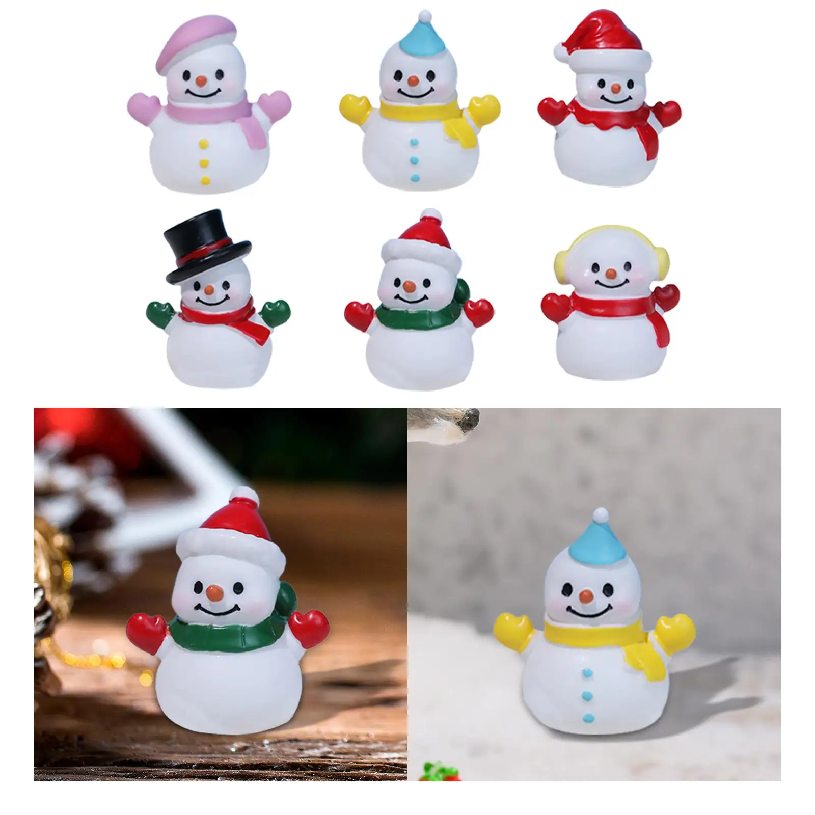 

Micro Christmas Snowman Statue Miniature Cute Handcrafted for Shop Window