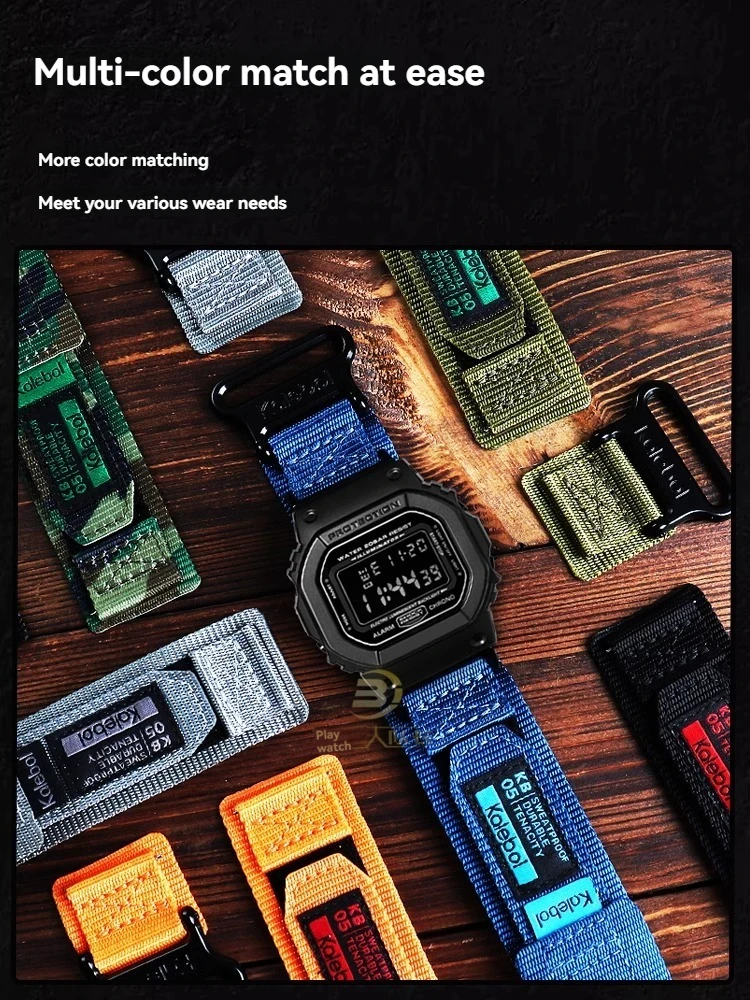 Modified Nylon Strap for Casio g-shock DW5600/GW-M5610 GW-B5600 Series Sports Canvas Watchband Men's Watch Accessories