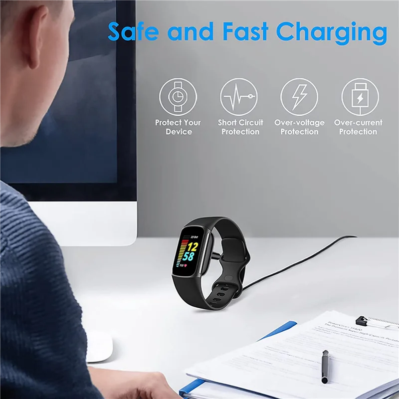 

Daily Sale 2X For Fitbit Charge 5/Luxe USB Wireless Magnetic Charger Cable Charging Dock Adapter Smart Watch Accessories 1M
