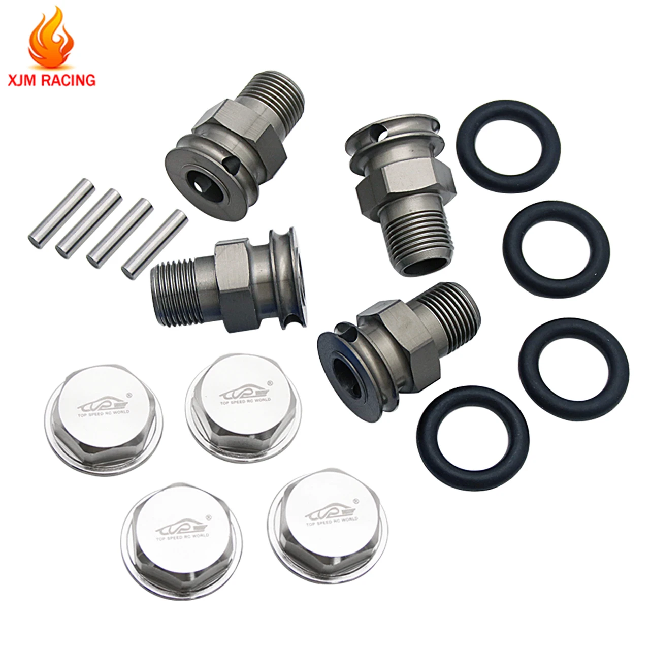 Losi 5ive T Rovan V5 LT 4WD KM X2 DDT FID 트럭 타이어 부품 용 휠 용 24MM 합금 확장 샤프트 세터 휠 너트 세트