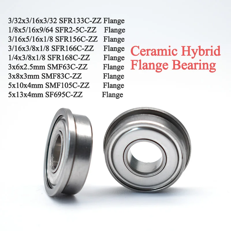 10pcs 1/8x5/16x9/64 SFR2-5C-ZZ Flange ABEC 7 High speed metal shielded hybrid ceramic ball SF2 ZZ