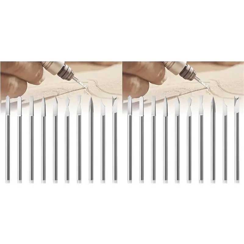 

ABLJ 20PCS Wood Carving Tools For Rotary Tool, 1/8In Shank Woodworking Tools Rotary Tool Bits Compatible For Carving Drilling