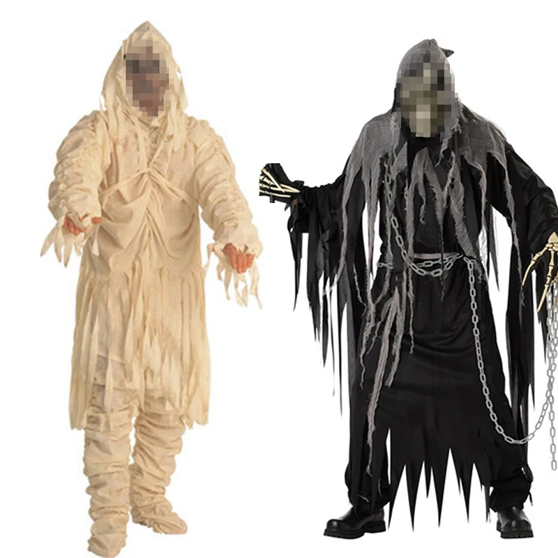Disfraz de Jack the Ripper para Adultos, Disfraz de Múmia, Disfraz de Hombre Vendado, Disfraz de Fantasma del Grim Reaper, Traje de Fiesta de Halloween, Jackson clo