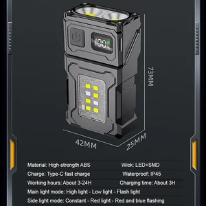 2024 Neues Lantern Multifunktional Winkel Einstellbarer Winkel LED -Fackel Outable Keychain Magnetic Light Warning Lamp Camp 10 Multifunktionelle Schlüsselkasten des Hauptverkaufs - №6