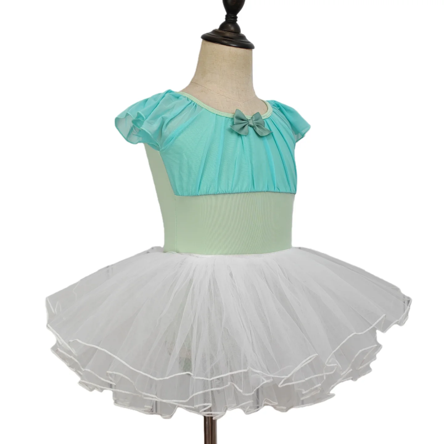 هايت الجودة الفتيات فستان الباليه الاطفال الباليه توتو ملابس الرقص أزياء رقص الجمباز ثياب تنورة قصيرة الأكمام لراقصة الباليه