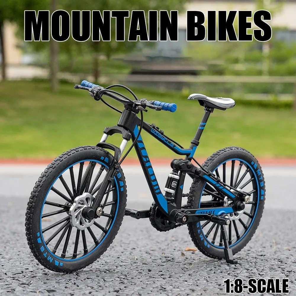 Vélo de montagne tout-terrain absorbant les chocs, modèle de voiture, guidon orientable, jouet en alliage d'opathie antidérapant, jouets à collectionner, cadeau, 1:8