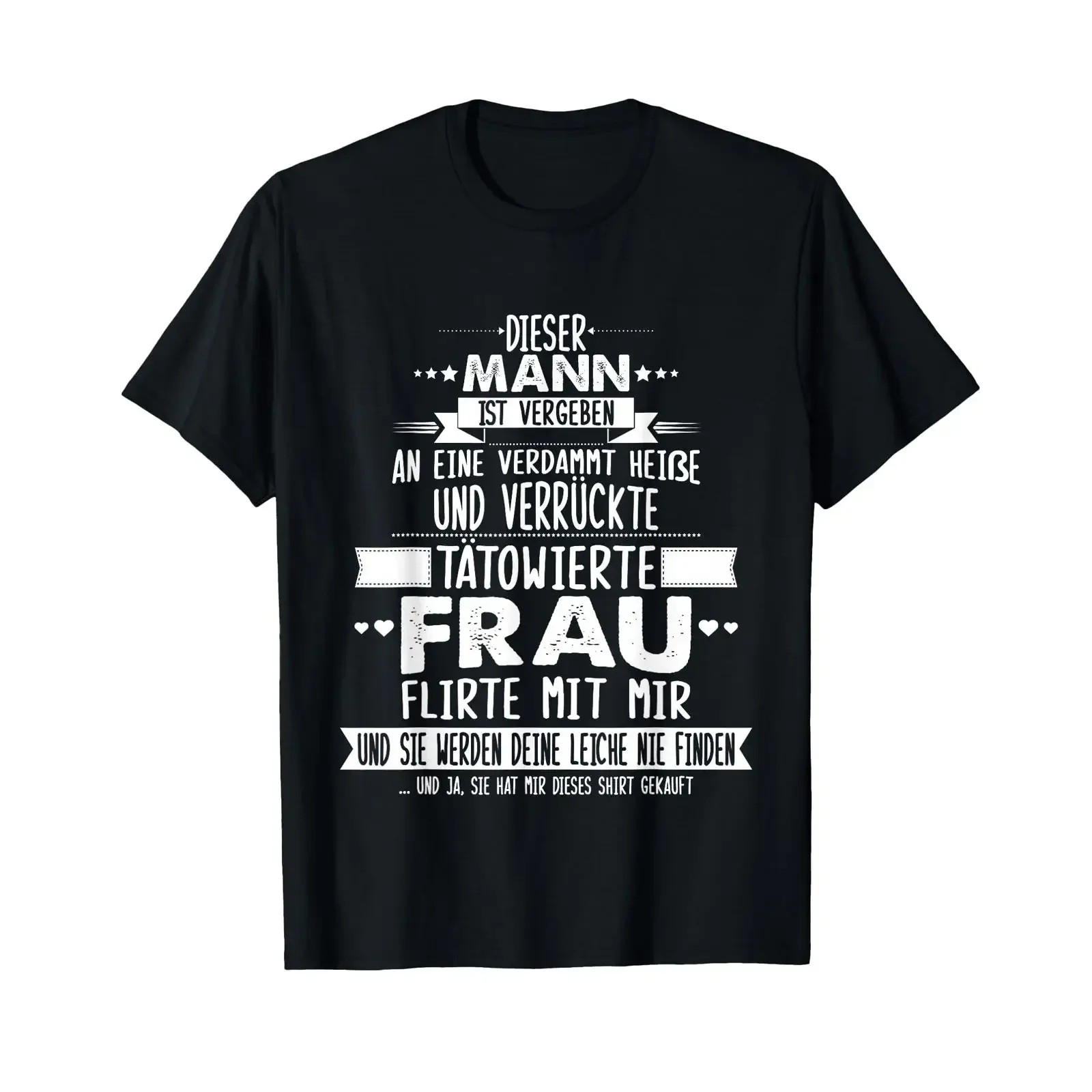 T-shirt unisexe vintage délavé doux pour homme avec citation de tatouage « Vgeben an heiße amp verrückte » pour femme tatouée