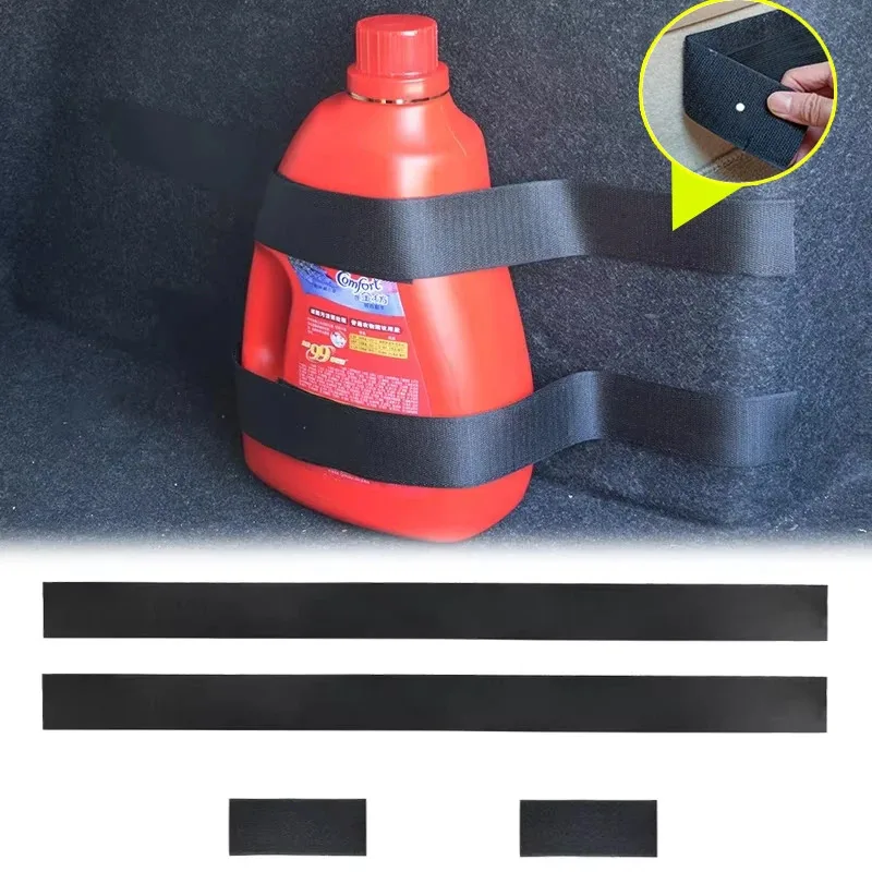 1 Juego de Organizador de Maletero de Coche, Correa Elástica de Fijación, Correa de Fijación para Extintor, Soporte de Almacenamiento Universal, Tira de Velcro, Accesorios para Auto