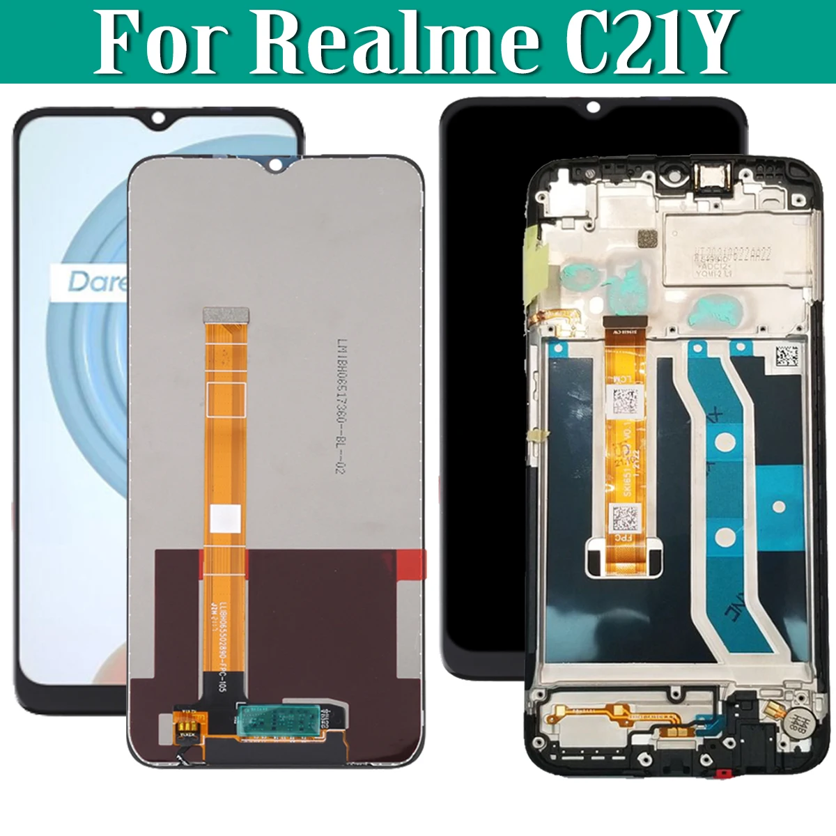 For Realme C25Y RMX3265 RMX3268 RMX3269 LCD Display Touch Screen Digitizer Assembly For Realme C21Y RMX3261 Screen