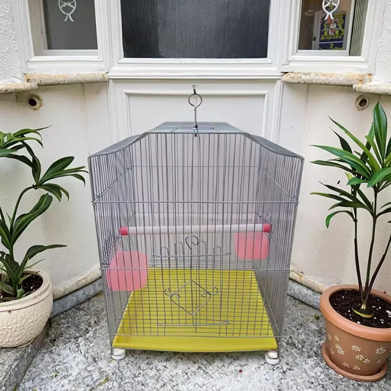 

Factory Price Stainless Steel Bird Cage Solid Pattern Birds Carrier Heightened and Enlarged Parrot Pen for Pets