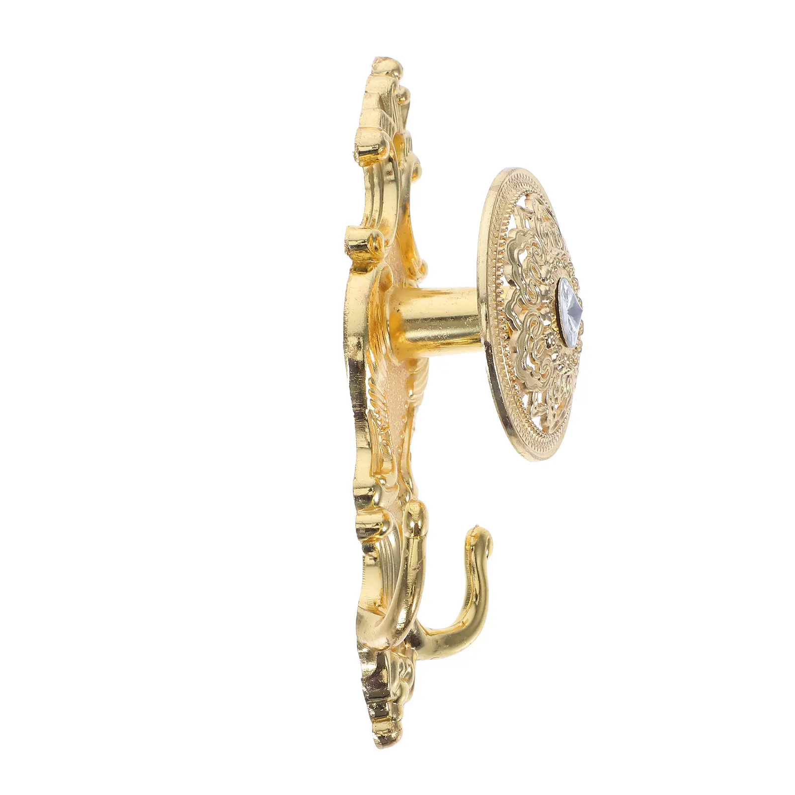 2Pcs European Style Cloud Motif Curtain Hooks Wall Mount Decorative Holdbacks for Living Room Bedroom Gold Metal Drapery