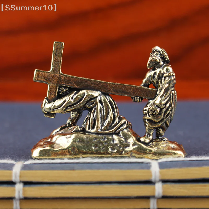 【SSummer10】Cross Slave Figure Home Decor Crafts Western Ornament Brass Ornament Crafts Desktop Ornament【SS】
