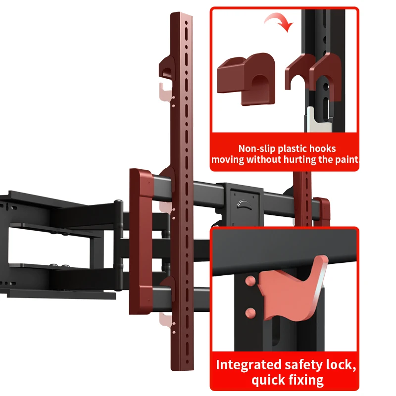 HILLPORT Full Motion TV Mount Wall Bracket Rotate Heavy Duty support 55 65 75 85 98 100 inches TV with VESA up 800x600mm Y8