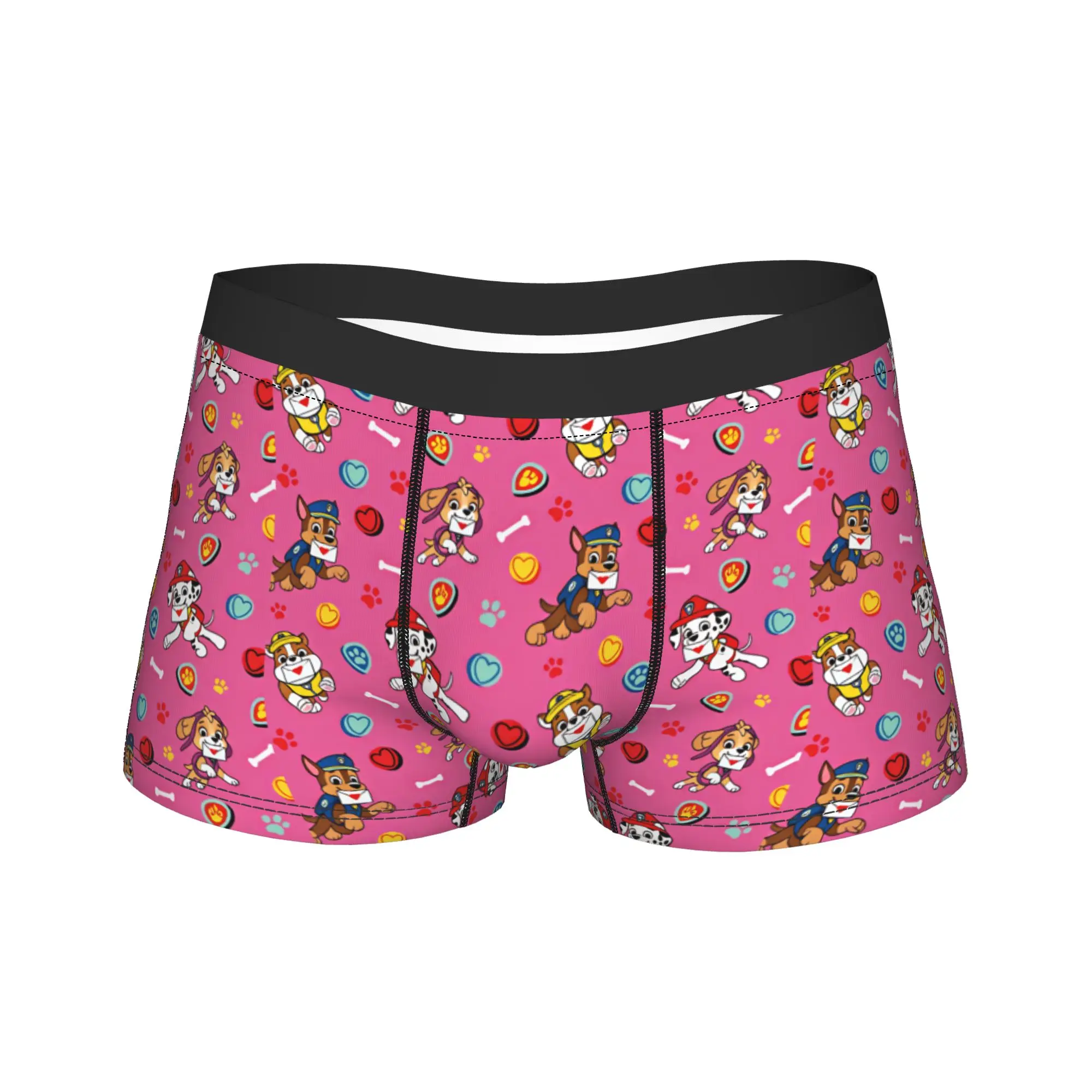 Paw Dogs Cartoon Puppy Love Hearts Art Shorts Briefs  Underwear Quality Males Elastic Boxer Shorts Printed Plus Size Panties