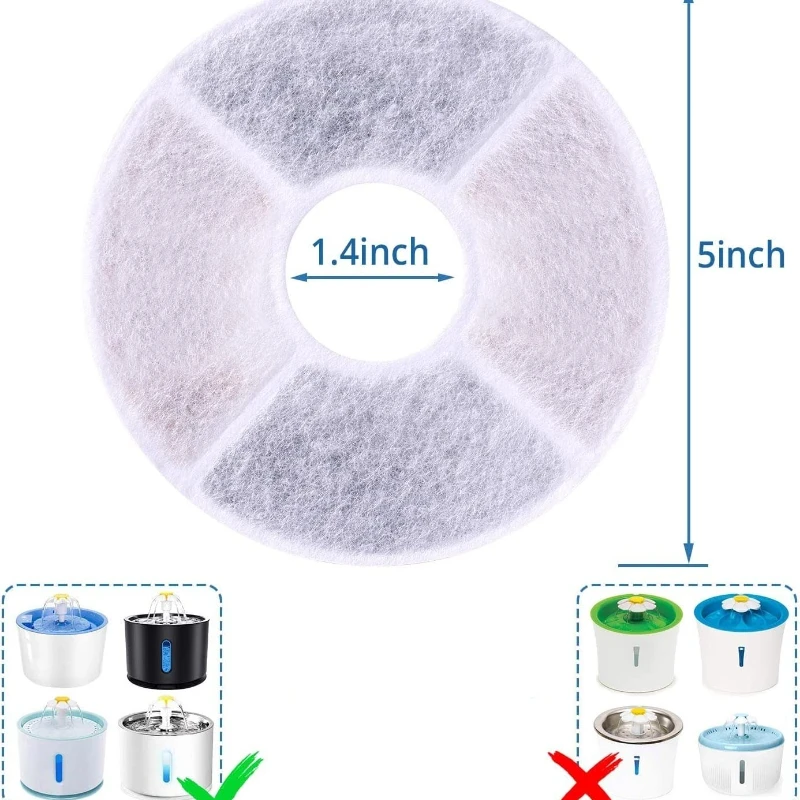 6/12Pcs Pre-Filter Sponges for 2.0-2.4L Dog or Cat Water Feeders Fountain Replacement Filter for Pet Fountain Filtration System
