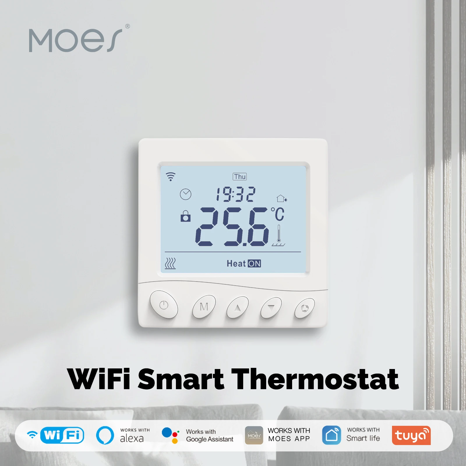 Tuya WiFi Thermostat Room Temperature Controller Water/Electric Floor Heating Gas Boiler App Control Work With Alexa Google Home