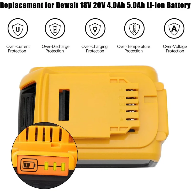 

1Set DCB200 Li-ion Battery Case With PCB Charging Protection Circuit Board Box Shell For 18V 20V 4Ah 5Ah Lithium Power Tools