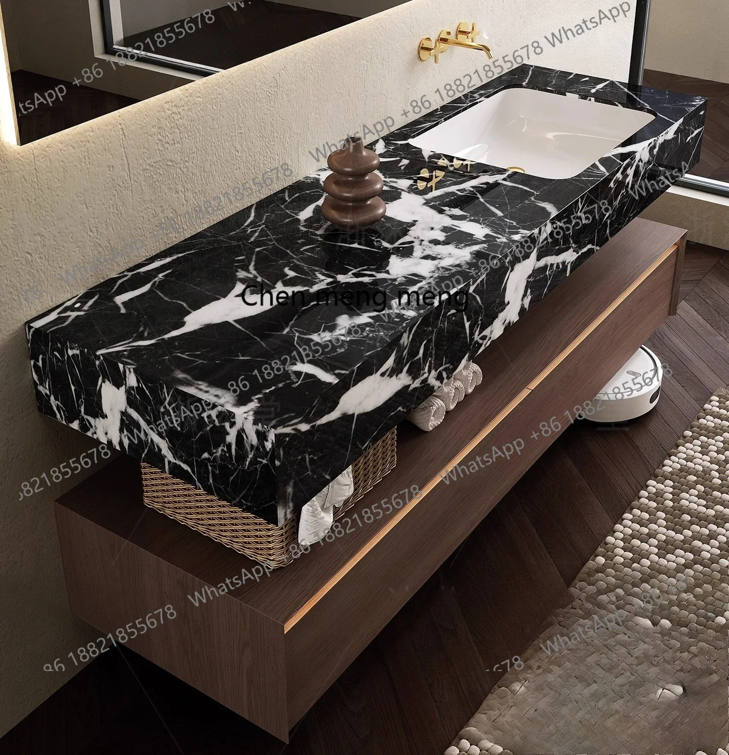 

X Slate ceramic integrated basin, bathroom cabinet, combined toilet, washstand