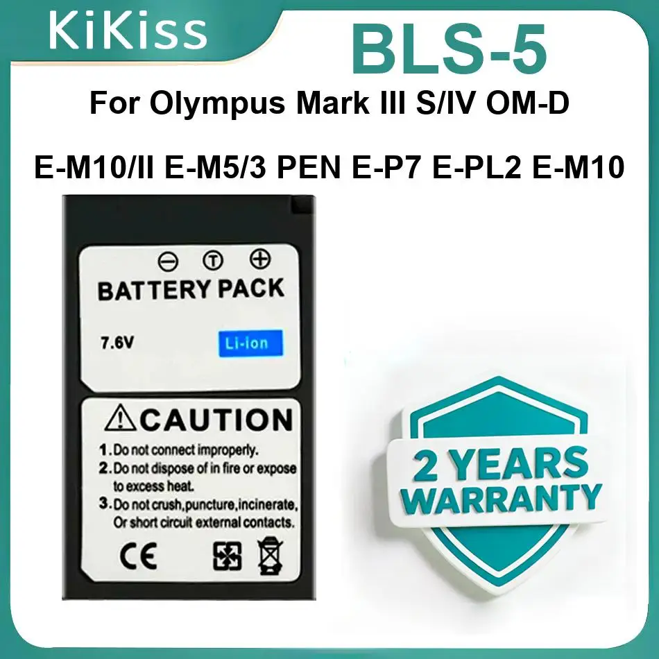 BLS-5 Batteries For Olympus E-M10 Markiii S OM-D Markiv Markii E-M5 PEN E-P7 E-PL2 2000Mah Replacement Battery