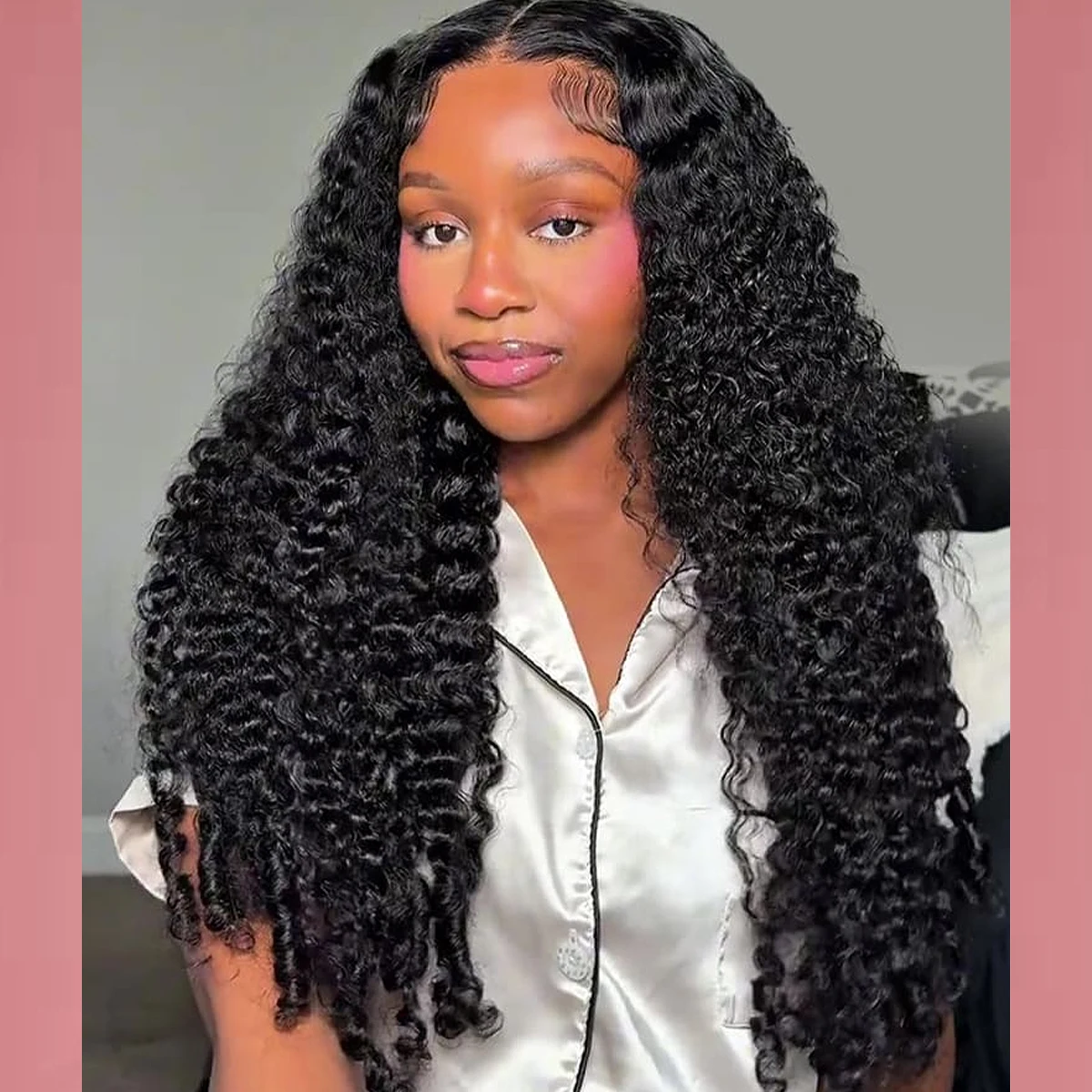 13×4/13×6 HD Transparent Lace Frontal Wigs Glueless PrePlucked 400 Density 360 HD Full Lace Kinky Curly For Women Wig Human Hair