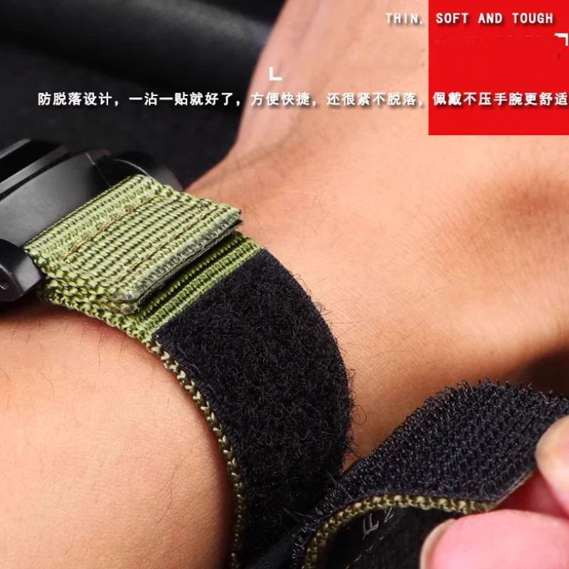 Для Casio PRG-600YB PRW-6600 PRG-650 Panerai Спорт на открытом воздухе Нейлоновая паста Ремешок для часов Мужской парусиновый ремешок для часов 24 мм зеленый браслет